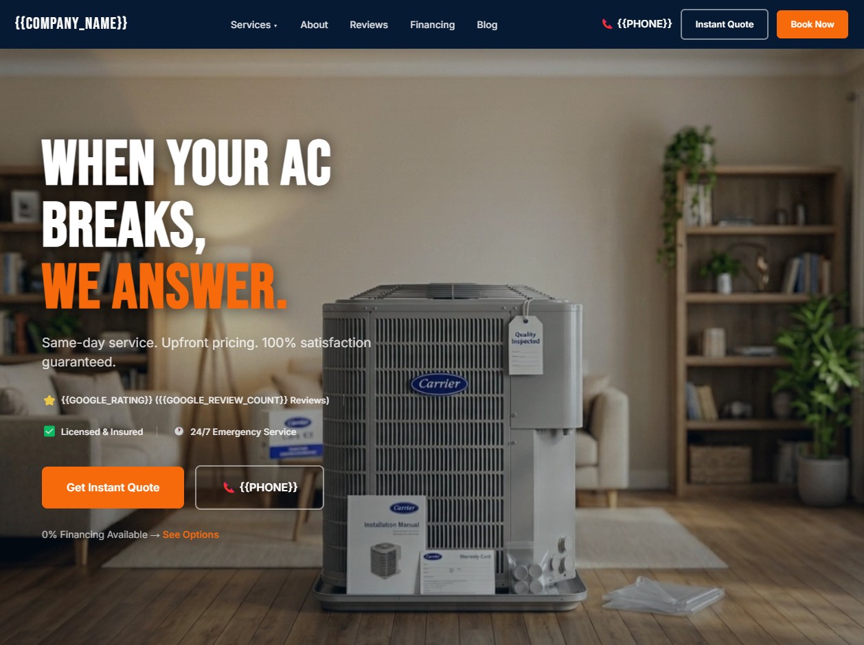 AI-built HVAC website