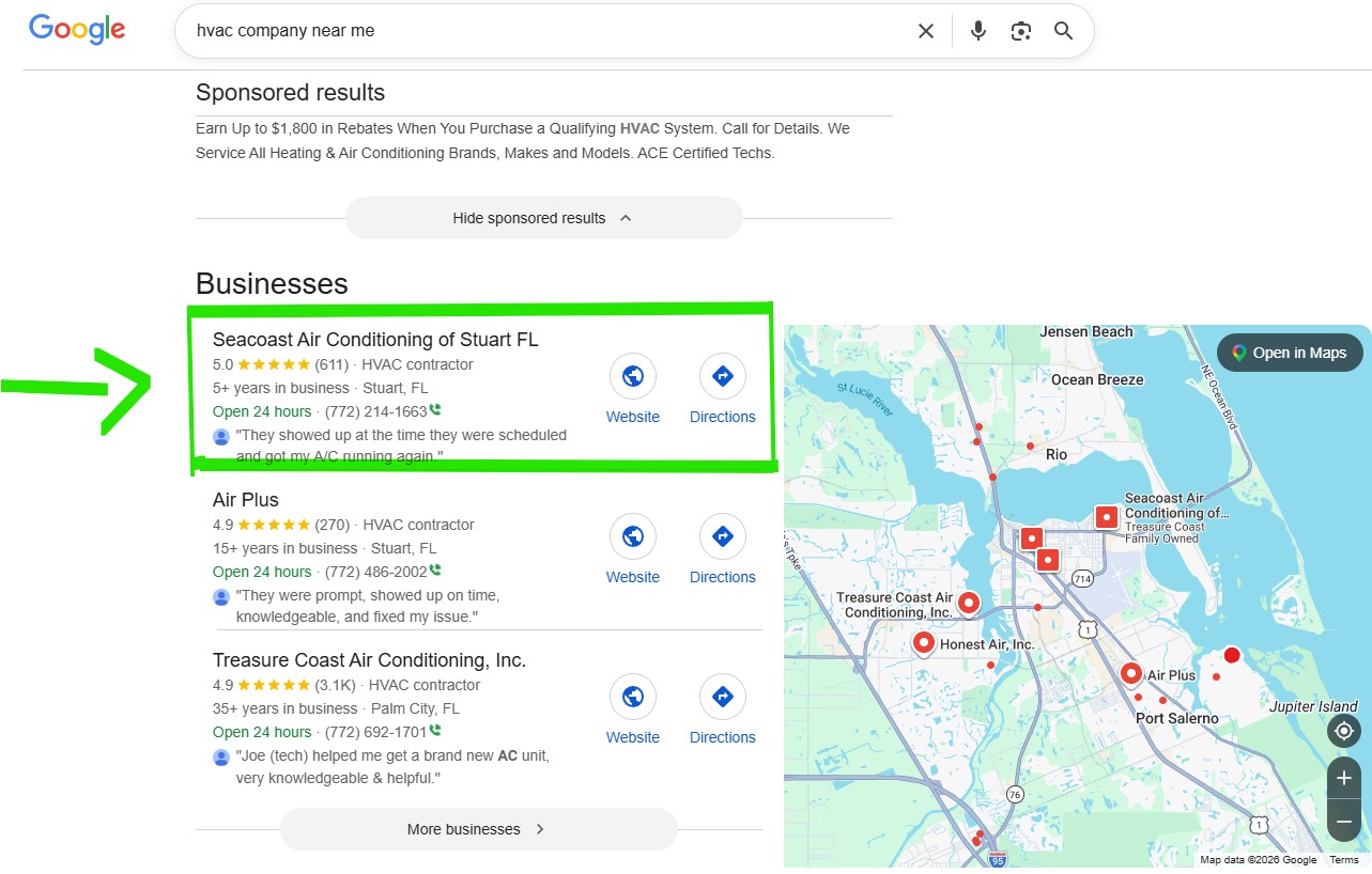 Google Maps local pack ranking